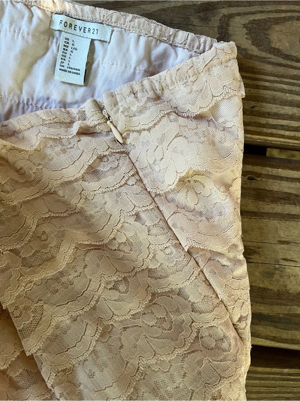 Forever 21 Strapless Lace Mini Dress in Light Beige - Picture 3 of 5